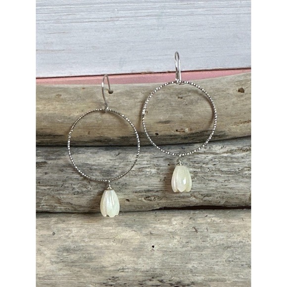 Pikake Dangle Silver Earrings, Dangle Earrings, Silver Earrings‎ - Picture 1 of 7
